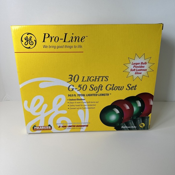 General Electric Other - Pro-Line 30 G-50 Soft Glow Set. Red/Green Christmas Lights. 14.5 Lighted Length
